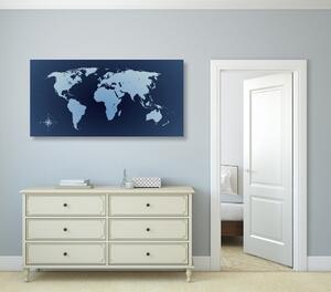 Kép világ térkép kék színben