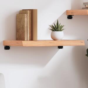 Világosbarna kezelt tömör tölgyfa fali polc 60x30x(2-6) cm