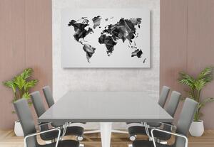 Kép világ térkép vektorgrafikus kivitelben fekete fehérben