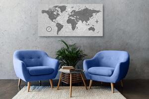 Kép világ térkép iránytűvel fekete fehérben