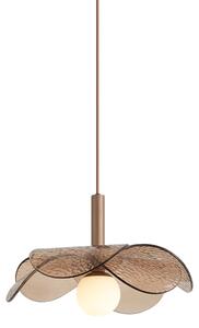 Design Függőlámpa Sötét Bronz Borostyánszínű Üveggel - Kemner