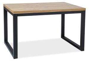 Étkezőasztal, fekete/tölgy, LORAS II 120x80