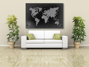 Kép világ térkép abstrakt háttéren fekete fehérben