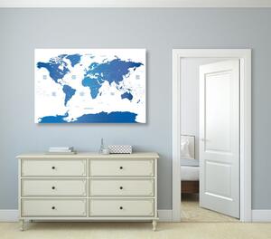 Parafa kép világ térkép egyes államokkal kék színben