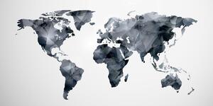 Parafa kép sokszögű világ térkép fekete fehérben