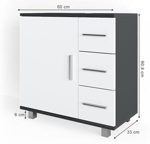 Vicco Ilias mosdószekrény, 60 cm, antracit-fehér