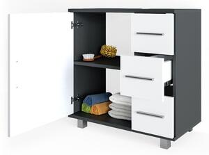 Vicco Ilias mosdószekrény, 60 cm, antracit-fehér