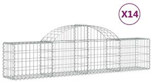 VidaXL 14 db íves horganyzott vas gabion kosár 200x30x40/60 cm