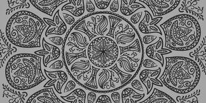 Kép Mandala absztrakt természetes mintával fekete fehérben