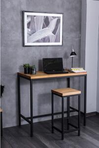 Bárasztal természetes/fekete/tölgy, METRO 110x60x100