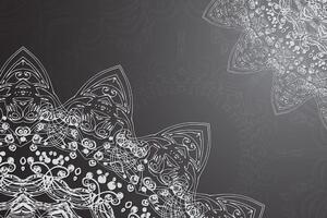 Kép a Mandala modern elemei fekete fehérben - 60x40