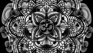 Kép egészség Mandala fekete fehérben