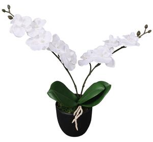 Műorchidea virágcseréppel 30 cm fehér