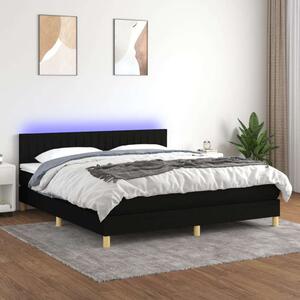 VIDAXL LED-es Ágy - Fekete - 180x200 cm