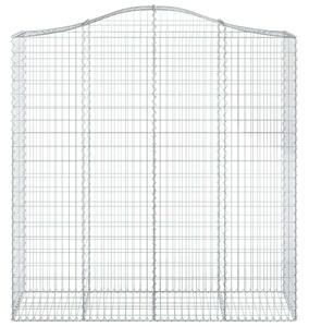 VidaXL 4 db íves horganyzott vas gabion kosár 200x50x200/220 cm