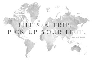 Térkép Life's a trip world map, Blursbyai