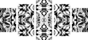 5 részes kép abstrakció fekete fehérben