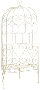Fehér antik vas kerti pad 95 cm