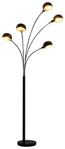 Fekete-arany állólámpa 200 cm 5 db E14 típusú foglalattal