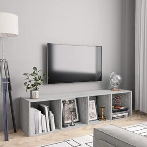 Betonszürke könyv-/TV-szekrény 143 x 30 x 36 cm