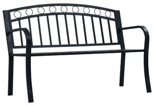Fekete acél kerti pad 125 cm