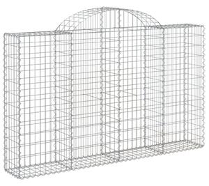 VidaXL 20 db íves horganyzott vas gabion kosár 200x30x120/140 cm