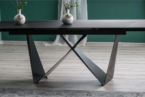 Étkezőasztal, fekete/matt, CAVALLI 160(240)X90