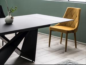 Étkezőasztal, fekete/matt, CAVALLI 160(240)X90