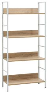 4 szintes tölgyszínű szerelt fa könyvespolc 60x27,6x124,5 cm