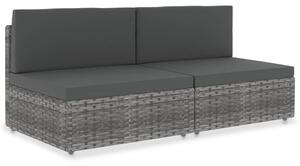 2 személyes szürke elemes polyrattan kanapé