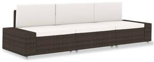 3 személyes barna elemes polyrattan kanapé