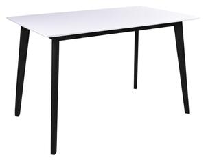 Vojens kaucsukfa étkezőasztal fehér asztallappal és fekete lábakkal, 120 x 70 cm - Bonami Essentials