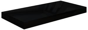Magasfényű fekete MDF lebegő fali polc 50 x 23 x 3,8 cm