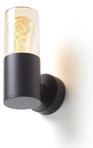 QUINN fali lámpa fekete borostyánsárga üveg 230V LED E27 11W IP54