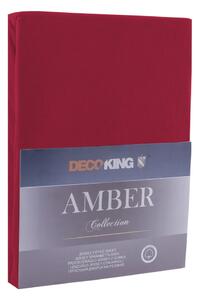 Amber Collection piros lepedő, 80-90 x 200 cm - DecoKing