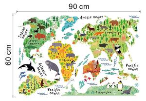 World Map gyerek falmatrica, 73 x 95 cm - Ambiance