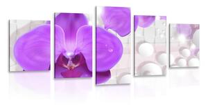 5 részes kép orchidea absztrakt kivitelben