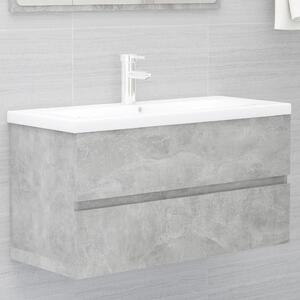 Betonszürke szerelt fa mosdószekrény 90 x 38,5 x 45 cm