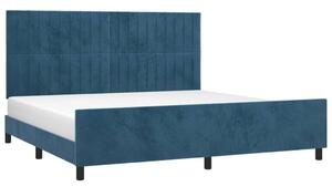 VidaXL sötétkék bársony ágykeret fejtámlával 200 x 200 cm