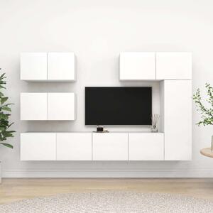 VidaXL Fehér Falra Szerelhető TV Szekrény Szett - 6 Rész