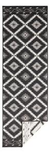Malibu fekete-krémszínű kültéri szőnyeg, 80 x 350 cm - NORTHRUGS