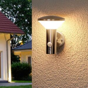 Lindby - Tiga LED Kültéri Fali Lámpa w/Sensor Stainless Steel/WhiteLindby - Lampemesteren