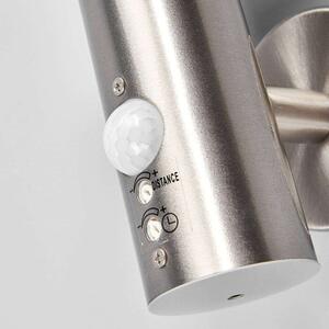 Lindby - Tiga LED Kültéri Fali Lámpa w/Sensor Stainless Steel/WhiteLindby - Lampemesteren