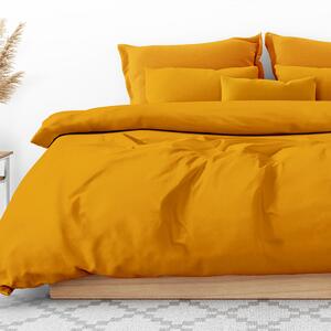 Goldea pamut ágyneműhuzat - mustárszínű 140 x 200 és 70 x 90 cm