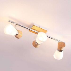 Lindby - Vivica 3 Mennyezeti Lámpa White/Light Wood/ChromeLindby - Lampemesteren
