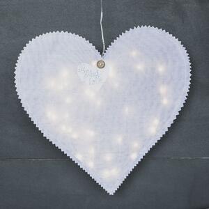 Räder Fehér függő szív HEARTLIGHT LED fénylánccal