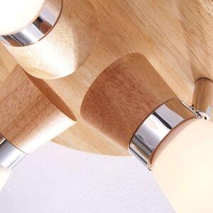 Lindby - Vivica 3 Mennyezeti Lámpa Round White/Light Wood/ChromeLindby - Lampemesteren