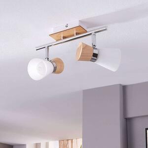 Lindby - Vivica 2 Mennyezeti Lámpa White/Light Wood/ChromeLindby - Lampemesteren