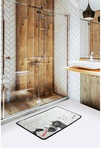 Fekete-fehér fürdőszobai kilépő 60x40 cm – Foutastic