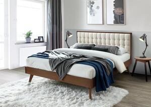 Masszív bézs színű ágy NAMSEN 160 x 200 cm